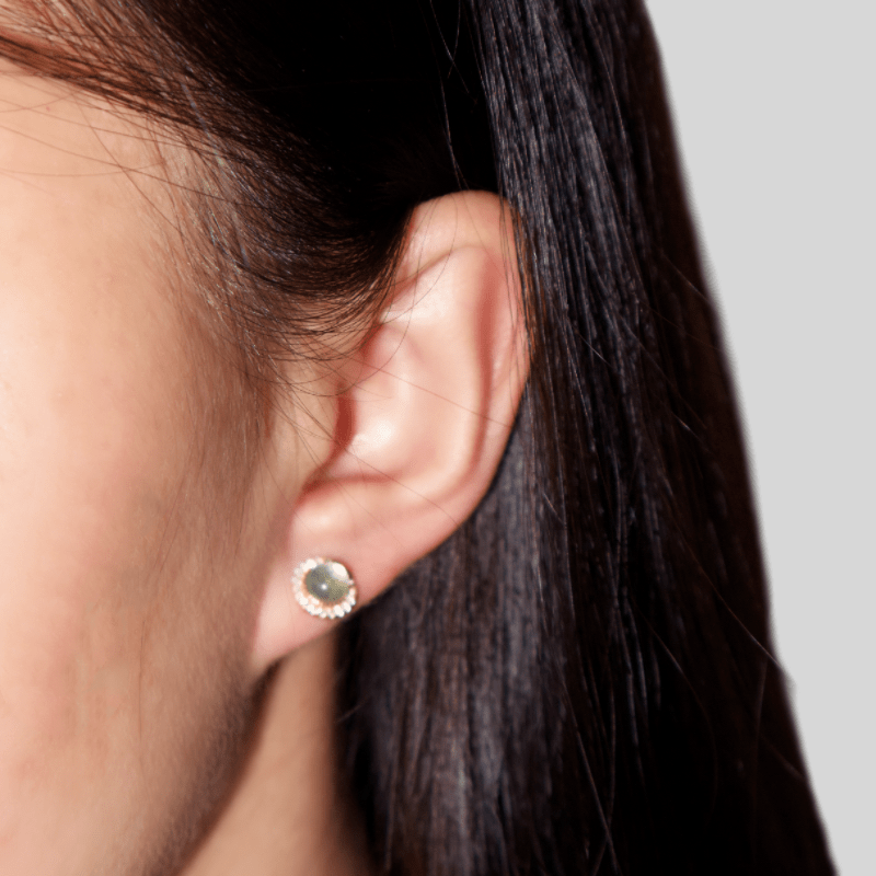 Boucles d'oreilles Aigue Marine en Argent Plaqué Or – Éclat Céleste - Biloria