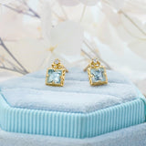 Boucles d'Oreilles Aigue Marine – Plaqué Or pour un Nouveau Départ - Biloria