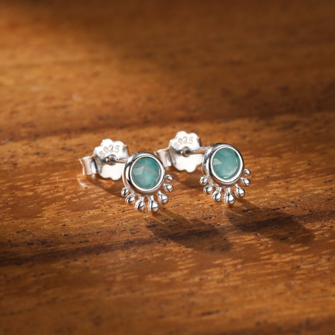 Boucles d'Oreilles Amazonite S925 – Pierres Apaisantes Protection - Biloria