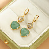 Boucles d'Oreilles Aventurine Cœur Chanceux - Élégance et Prospérité - Biloria