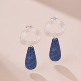 Boucles d'Oreilles Aventurine et Lapis Lazuli – Goutte Dorée - Biloria