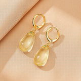 Boucles d'oreilles Citrine Goutte de Soleil Argent Plaqué Or - Biloria