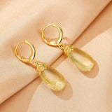 Boucles d'oreilles Citrine Goutte de Soleil Argent Plaqué Or - Biloria