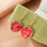 Boucles d'Oreilles Cœur Jaspe Multicolore – Bijou de Bien-être - Biloria