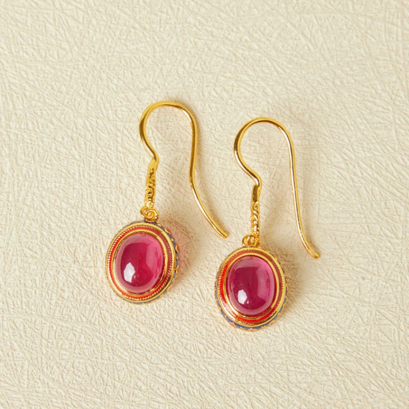 Boucles d'Oreilles Cornaline Abondance – Argent Plaqué Or - Biloria