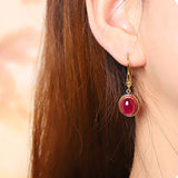 Boucles d'Oreilles Cornaline Abondance – Argent Plaqué Or - Biloria