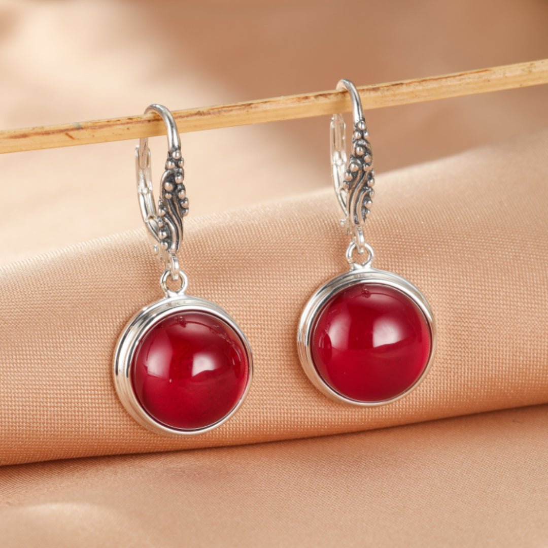 Boucles d'Oreilles Cornaline Argent 925 – Énergie et Élégance - Biloria