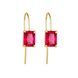 Boucles d'Oreilles Cornaline Argent Plaqué Or - Bijou Élégant - Biloria