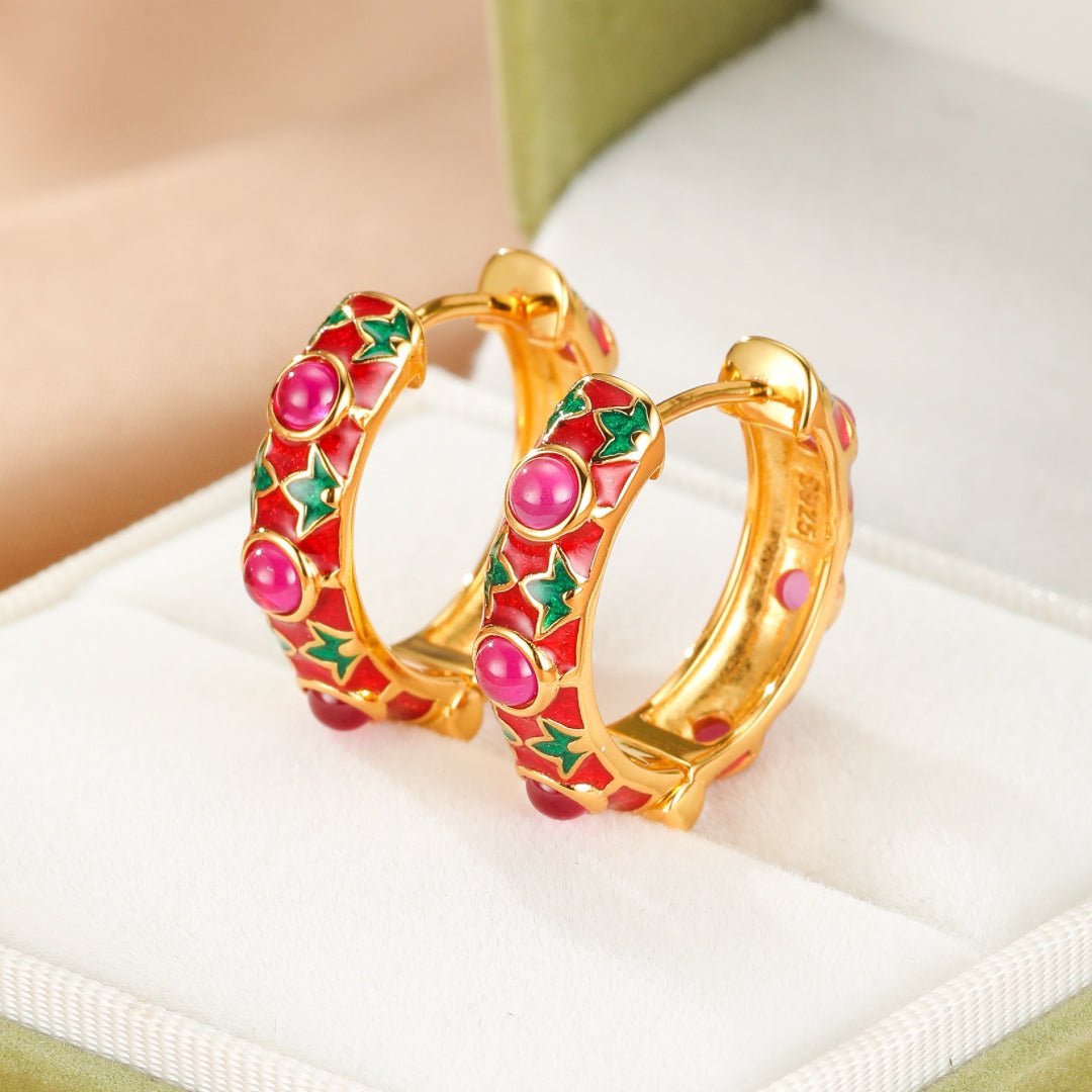 Boucles d'Oreilles Cornaline Jardin Enchanté - Biloria