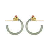Boucles d'Oreilles Créoles Jade et Agate – Harmonie et Sérénité - Biloria