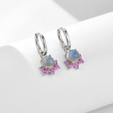Boucles d'Oreilles Labradorite Meow Argent Plaqué Or - Biloria