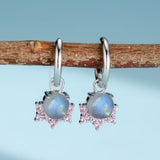 Boucles d'Oreilles Labradorite Meow Argent Plaqué Or - Biloria