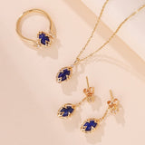 Boucles d'Oreilles Lapis Lazuli et Quartz Clair Argent Plaqué Or - Biloria