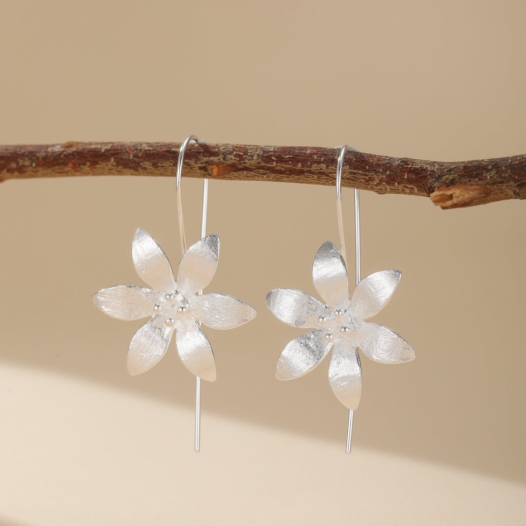 Boucles d'Oreilles Lotus Éclos Argent 925 Fait Main - Biloria
