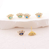 Boucles d'oreilles œil protecteur en cristal doré - Biloria