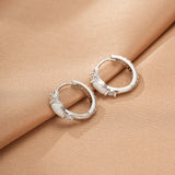 Boucles d'Oreilles Opale et Zircon – Créole Halo Argent Plaqué Or 18K - Biloria