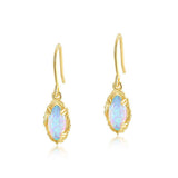 Boucles d'Oreilles Opale Flamme Mystique Argent Plaqué Or - Biloria