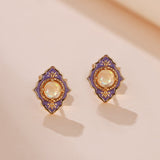Boucles d'oreilles Opale floral argent plaqué or élégantes - Biloria