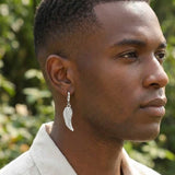 Boucles d'Oreilles Pendent Ailes Argentées | Bijou Homme Liberté - Biloria