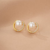 Boucles d'Oreilles Perle Éclat Lunaire Argent 925 - Biloria