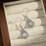 Boucles d'Oreilles Pierre de Lune en Forme de Larme - Biloria