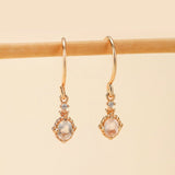 Boucles d'Oreilles Quartz Rose Argent Plaqué Or – Harmonie et Douceur - Biloria