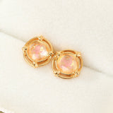 Boucles d'oreilles Quartz Rose – Argent plaqué or, vertus apaisantes - Biloria