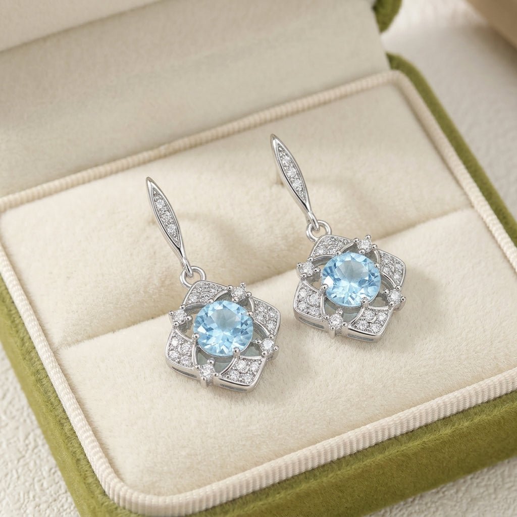 Boucles d'oreilles Topaze et Zircon en Argent S925 – Éclat Naturel - Biloria