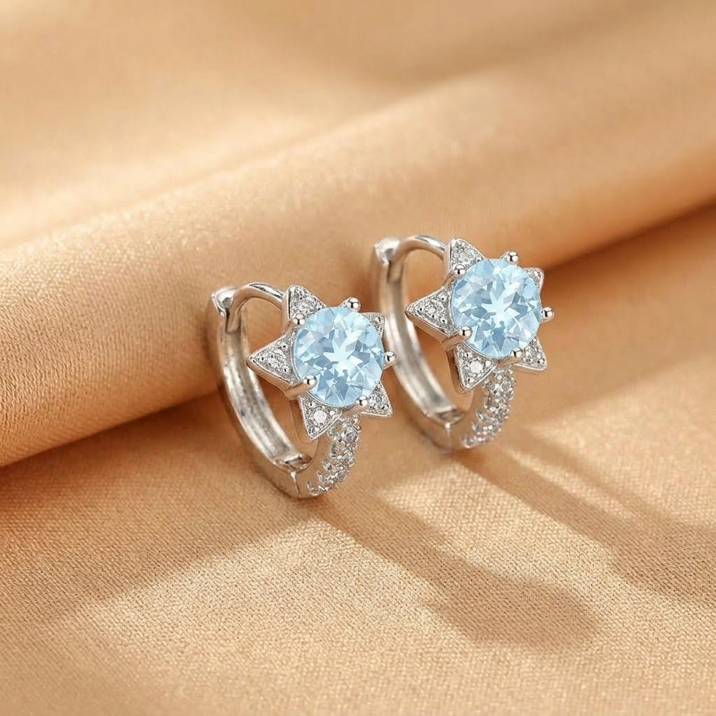 Boucles d'Oreilles Topaze Étoile en Argent S925 - Biloria