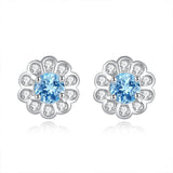 Boucles d'Oreilles Topaze Fleur d'Eden Argent S925 - Biloria