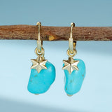 Boucles d'Oreilles Turquoise Argent 925 - Larmes du Ciel - Biloria