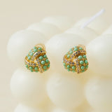 Boucles d'Oreilles Turquoise Triangle Torsade en Argent Plaqué Or - Biloria