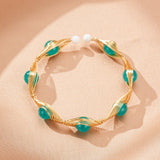 Bracelet Amazonite Fil Doré Bohème – Vertus Lithothérapie - Biloria