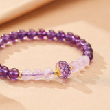 Bracelet Améthyste Apaisant – Fait Main en Argent Plaqué Or - Biloria