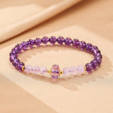 Bracelet Améthyste Apaisant – Fait Main en Argent Plaqué Or - Biloria