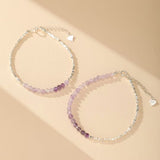 Bracelet Améthyste Ombres de Lavande Argent 925 Ajustable - Biloria