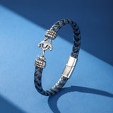 Bracelet Ancre Marine Cuir Bicolore – Stabilité et Équilibre - Biloria