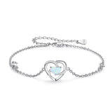 Bracelet Argent Opale Cœur Éternel - Bijou Amour - Biloria