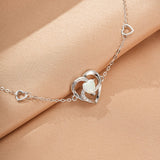 Bracelet Argent Opale Cœur Éternel - Bijou Amour - Biloria