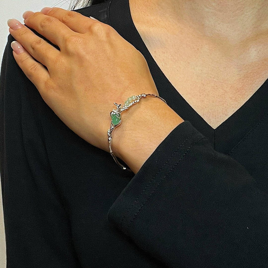 Bracelet Aventurine Argent 925 – Bijou Nature Artisanal - Biloria