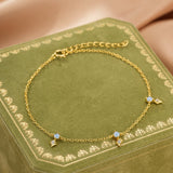 Bracelet Charme Étoilé Opale et Zircon Argent Plaqué Or - Biloria