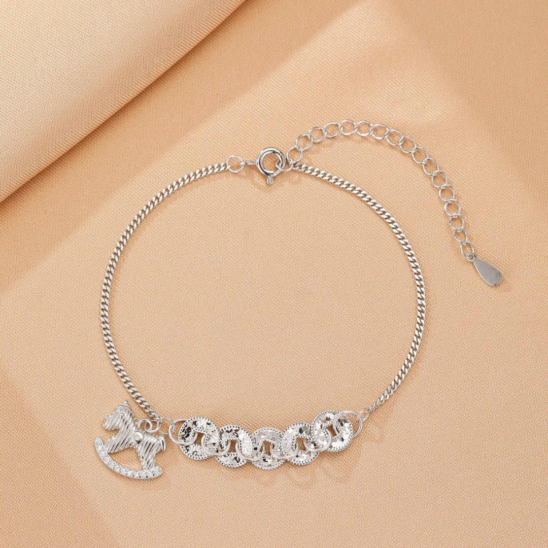 Bracelet Cheval Argent 925 – Breloque Équilibre Signe Astrologique - Biloria