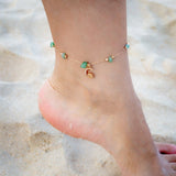 Bracelet Cheville Aventurine Quartz Rose Lune - Biloria