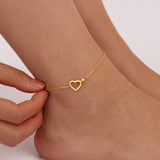 Bracelet Cheville Cœur Amour Infini - Doré Acier - Biloria