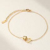 Bracelet Cheville Cœur Amour Infini - Doré Acier - Biloria
