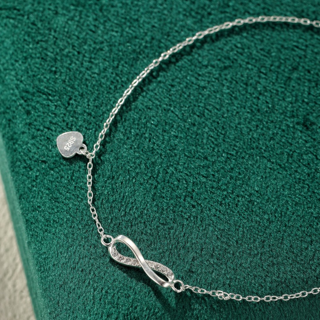 Bracelet Cheville Infini Zircon Argent 925 - Bijou Cadeau - Biloria