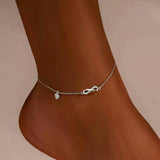 Bracelet Cheville Infini Zircon Argent 925 - Bijou Cadeau - Biloria