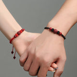 Bracelet Cinabre et Fil Rouge Chance Bonheur - Biloria
