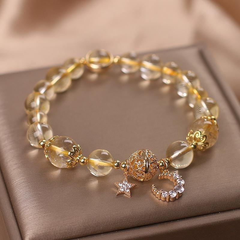 Bracelet Citrine Lune et Étoile pour Décorer Votre Bureau - Biloria