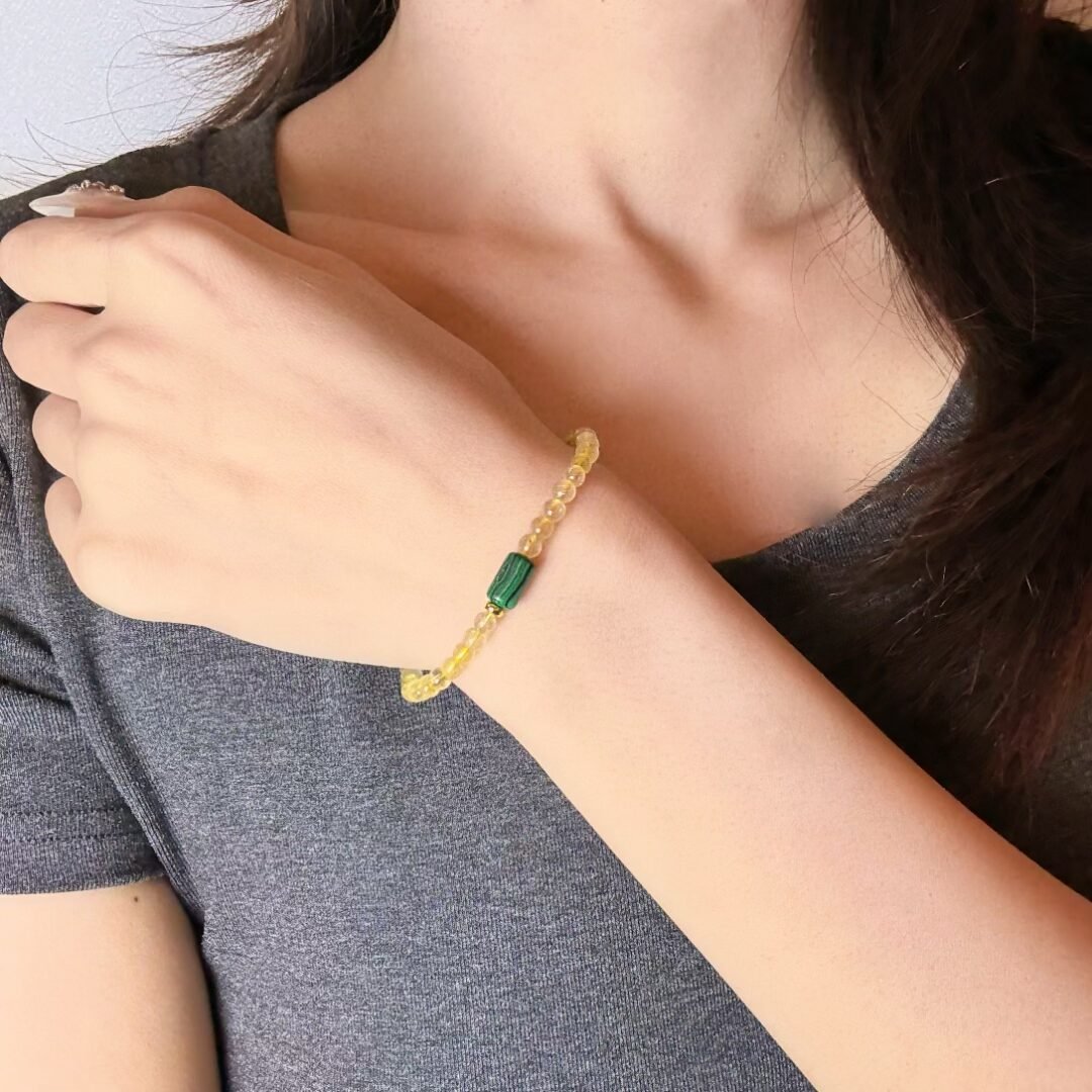 Bracelet Citrine Malachite pour l'Équilibre et la Sérénité - Biloria